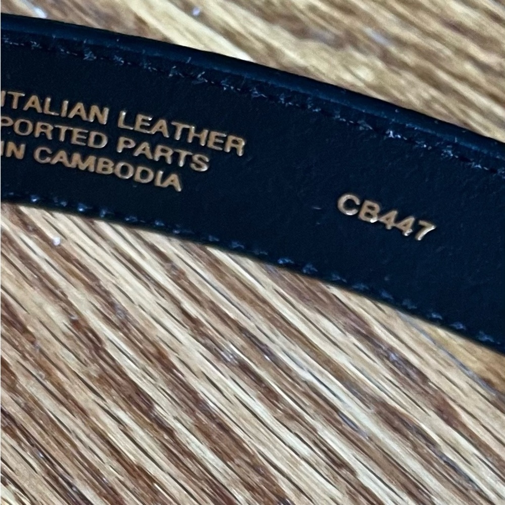 J Crew black embossed leather belt sz M - Picture 5 of 11